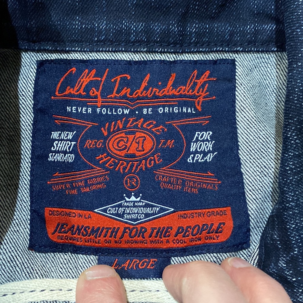 NWT Cult of Individuality SAMPLE Heritage Denim & Suede Jean Jacket #C65 - Picture 8 of 16